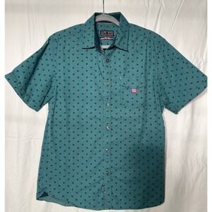 LON NYU Men’s Short Sleeve Button Up Shirt Size Medium